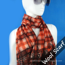 Grid Wool Scarf for Lady